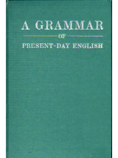 A Grammar of present-day English (Parts of Speech). Грамматика современного английского языка