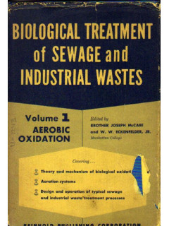 Biological treatment of sewage and industrial wastes. Volume 1. Aerobic oxidation. Биологическая очистка сточных вод и промышленных отходов. Том 1. Аэробическое окисление