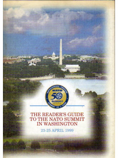The reader s guide to the NATO summit in Washington 23-25 april 1999. Руководство для читателей. Саммит НАТО в Вашингтоне, 23-25 ​​апреля 1999 года