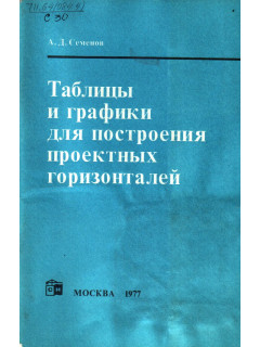 Таблицы и графики для построения проектных горизонталей.